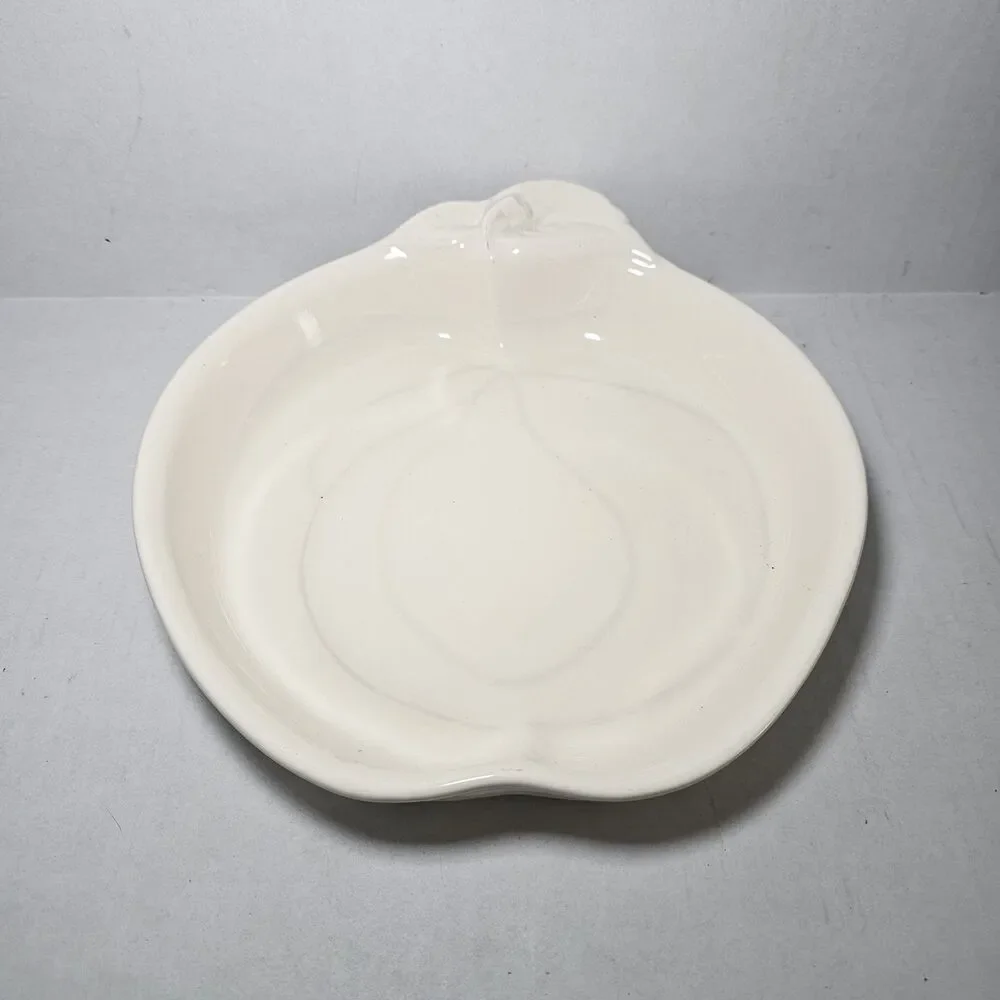 Vintage Hill Design Porcelain 1994 Apple Shaped Pie Plate Baking Dish 9 Inch